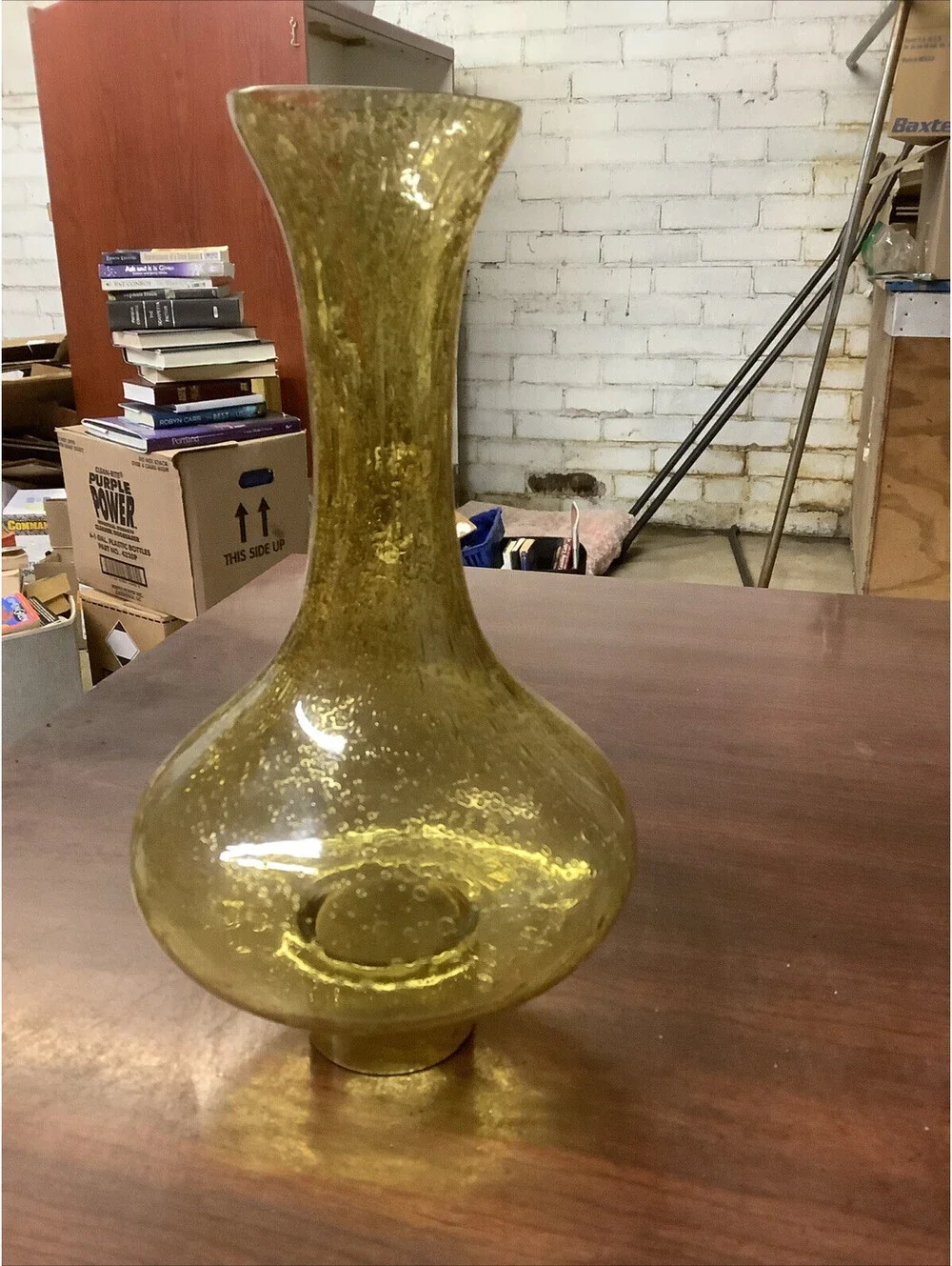 Vintage Oil Lamp Shade Hurricane Chimney Globe Honey Amber Bubble Stretch Glass